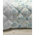 thumbnail image 3 of Yellow and Blue Down Alternative Comforter, Daisies and Shamrock Flowers with Hand Drawn Style Hearts and Ladybugs, Microfiber Quilt for All Season, 5 Sizes, Multicolor, by Ambesonne, 3 of 3