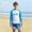 F-283Sky Blue, variant on ZHOGXU Toddler Kids Boys Girls Two Piece Swimwear Long Sleeve Round Neck Letter Print Top And Shorts Comfortable Beachwear For Pool Beach,Sky Blue,10-11 Years