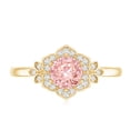 thumbnail image 4 of Rosec Jewels Lab Grown Pink Diamond Designer Engagement Ring (1 Ct, Fancy Pink Color VVS Clarity) - Womens Pink White Diamond Ring, 10K Yellow Gold, US 11.50, 4 of 8