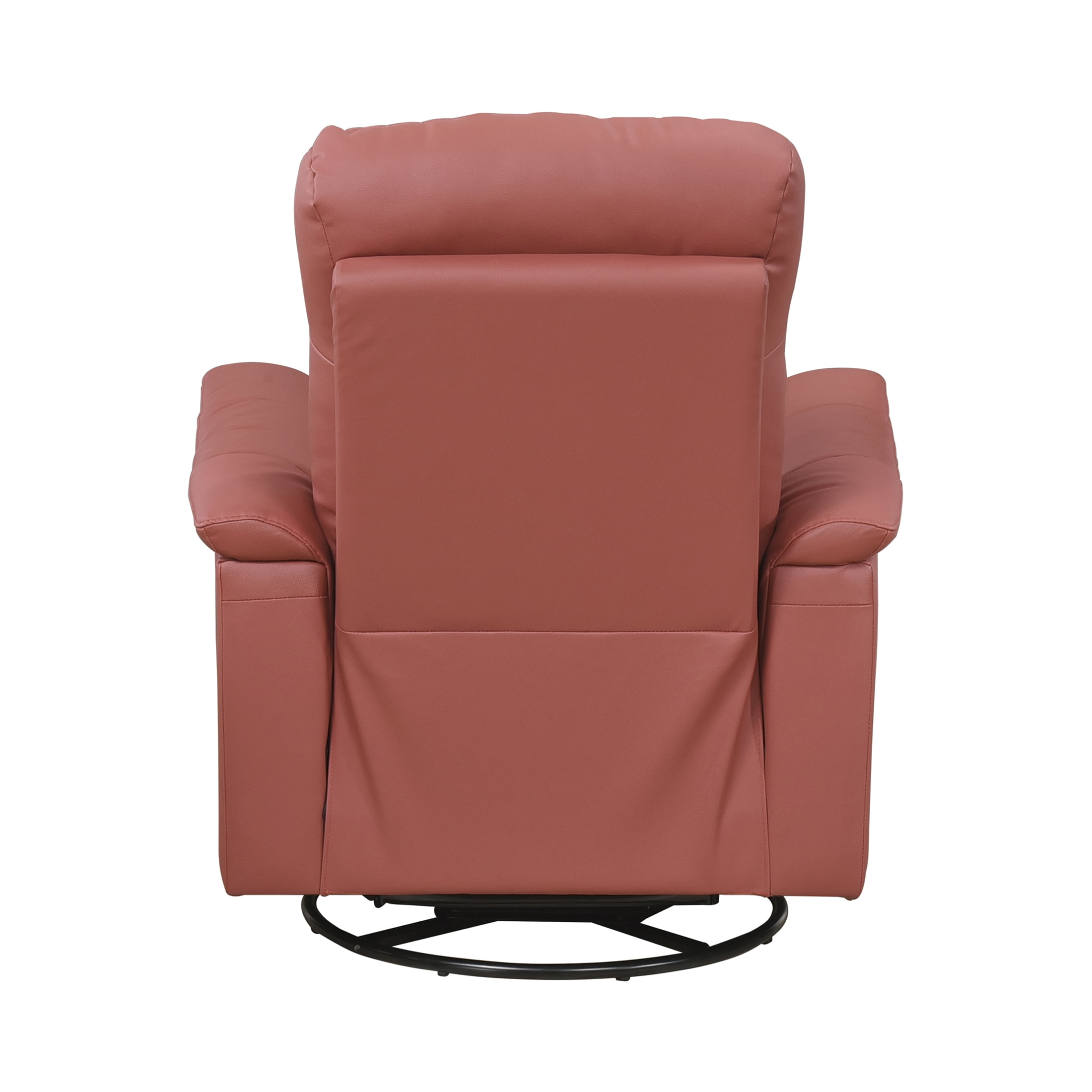 OakvillePark Willowmar Leather Match Swivel Glider Recliner Chair, Red
