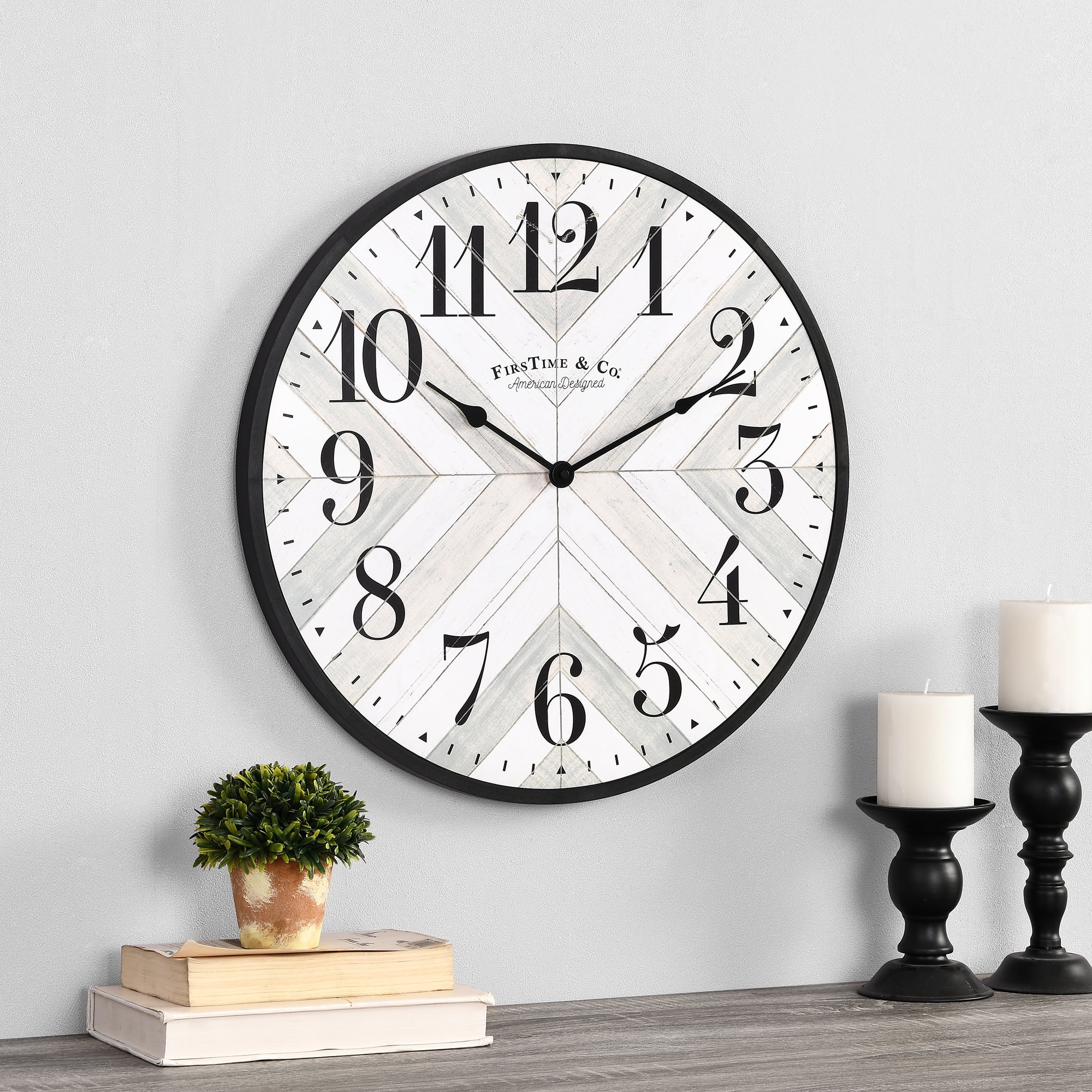 Photo 1 of FirsTime Co. Farmhouse Lath 20 Wall Clock, American Designed, Gray, 1.5 x 20 x 20 in, (27726)