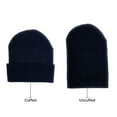 Empire Cove Solid Black Knit Cuffed Beanie Hat for Men and Women