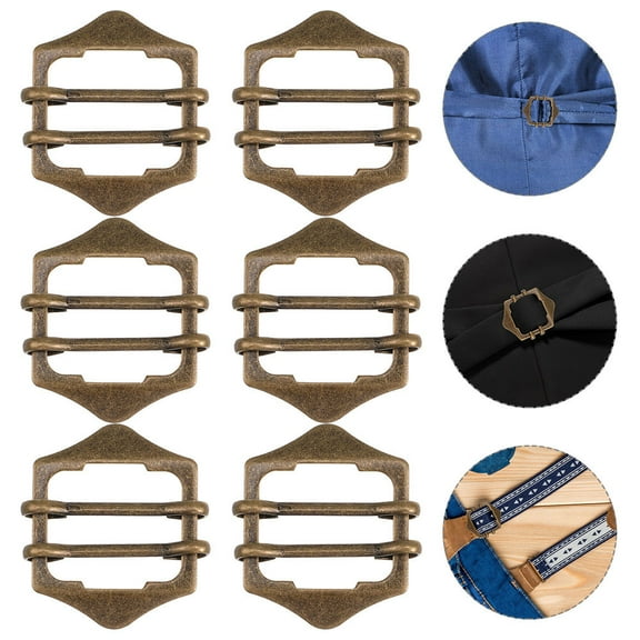 EXHUMKY Copper Adjustable Vest Buckle Dark Brown Stylish Necklace Accessory 6Pcs