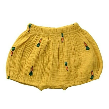 

StylesILove Infant Baby Girl Carrot Crinkle Jersey Bubble Shorts Summer Cotton Bloomers (Mustard 110/2-3 Years)