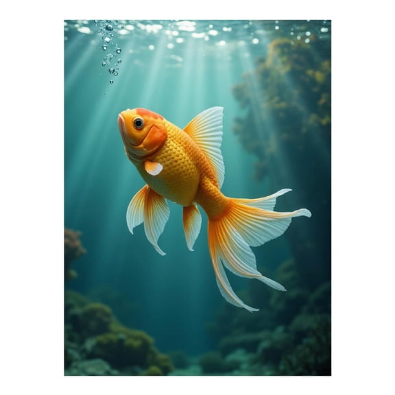 Diamond Art Kits for Adults, Golden Fish Underwater Scene 5D Diamond Painting Kits for Adults Beginners, DIY Full Drill Diamond Painting, Gem Art and Crafts 12x16