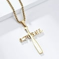 thumbnail image 2 of PAMTIER Unisex Stainless Steel Hip Hop Hollow Sport Baseball Engravd Letter SOFTBALL Cross Pendant Amulet Crucifix Necklace Gold Free Chain, 2 of 5