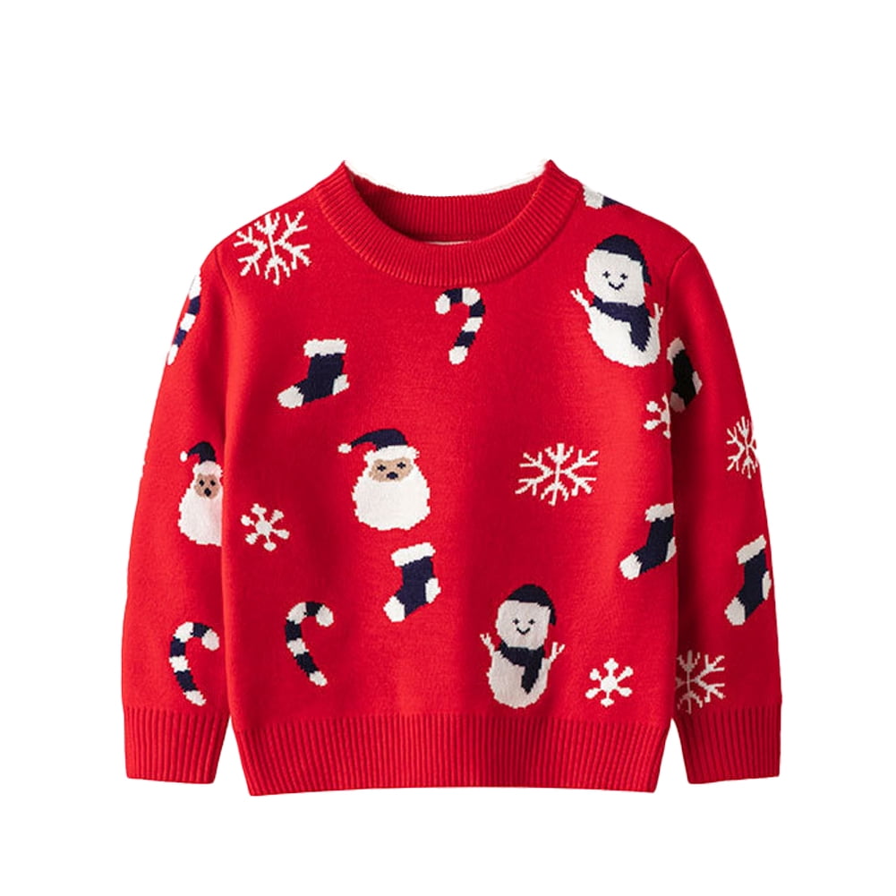 Sweat-shirt Fille Noël - Imprimé Chien Mignon Dessin Animé, Col Rond Manches Longues - Idéal Fêtes Hiver