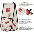 thumbnail image 2 of Yayeee Double Oven Mitt Kitchen Heat Resistant Baking 35" x7" Quilted Glove, Red Cherry, 2 of 6