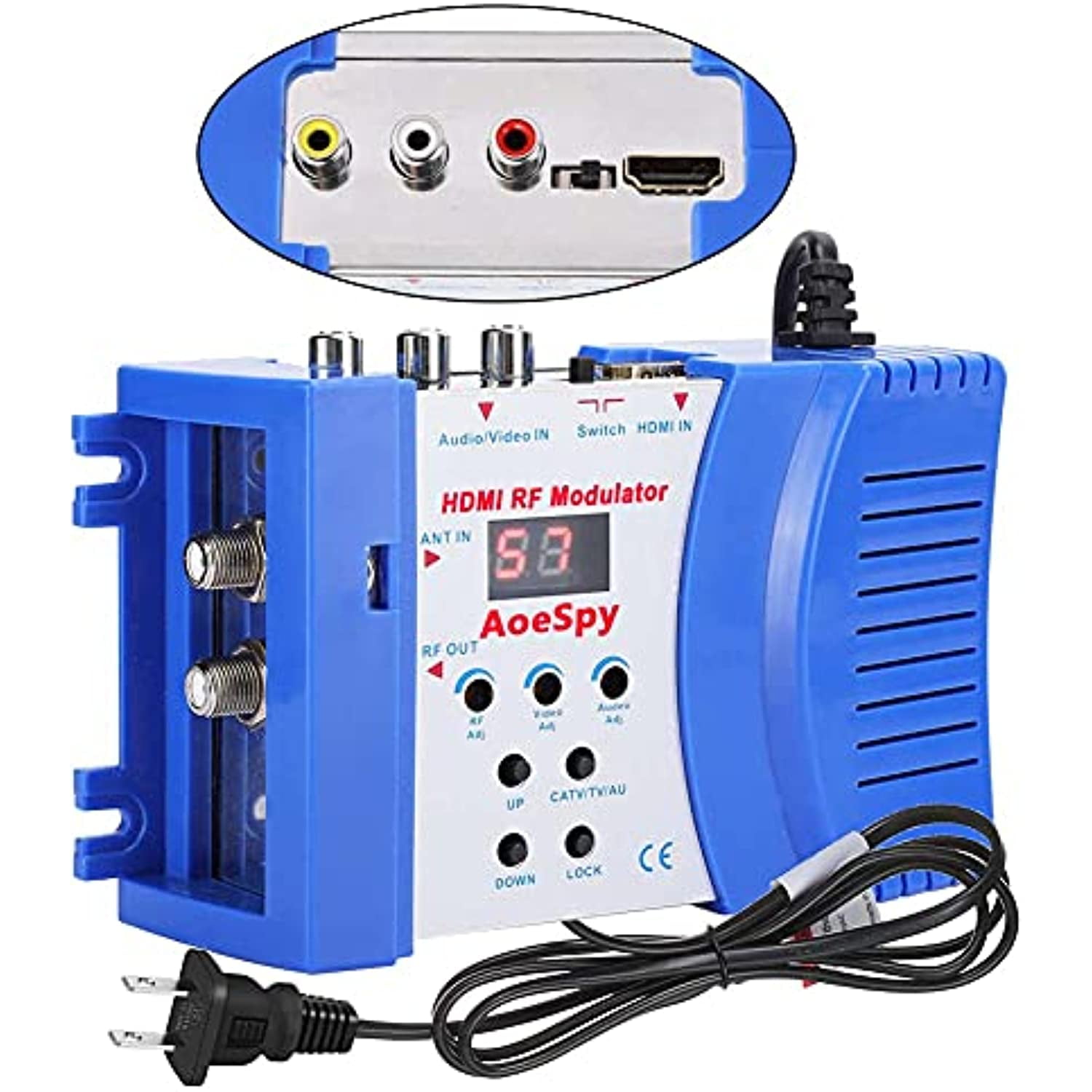 AoeSpy HDMI/RCA 1 Input/Coaxial 1 Output Analog to Digital Converter with Antenna Adapter