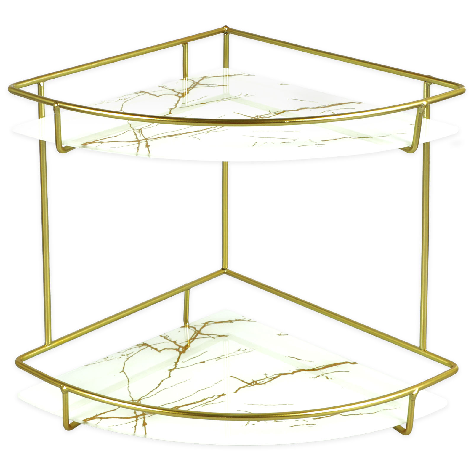 2 Tier Corner Bathroom Counter Organizer Metal Counter Corner Shelf