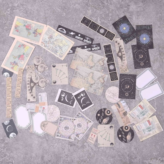 Qilidiba Vintage Scrapbook Supplies Pack (200 Pcs) for Art Journaling Junk Journal Planners DIY Paper Stickers (A)