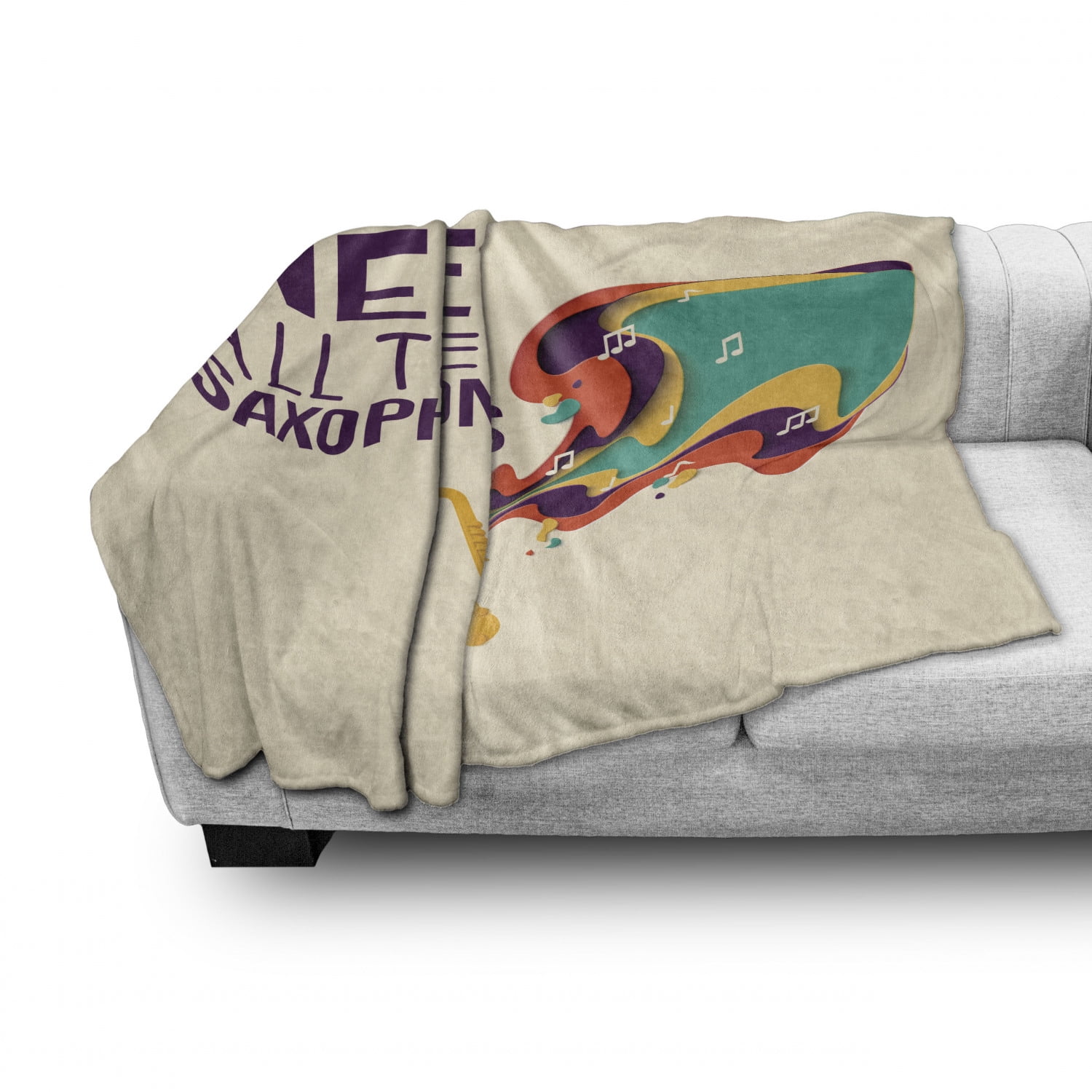 Cozy Plush for Indoor and Outdoor Use Champagne Plum Ambesonne Saying Soft Flannel Fleece Throw Blanket 50 x 70 Yes I Really Do Need All These Saxophones Loose Yourself into The Rhythm Artwork