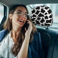 thumbnail image 6 of Goofa Cow Print Black White Pattern 2 PCS Car Headrest Cover, Headrest Protector,Universal Interior Car Accessories, 6 of 6