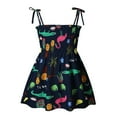 thumbnail image 4 of Baby Girls' Floral Dress Lightweight Sundress Print Strappy Summer Dress With Adjustable Ties For Beach & Casual Outfits &W07Blue 4-5 Years, 4 of 4