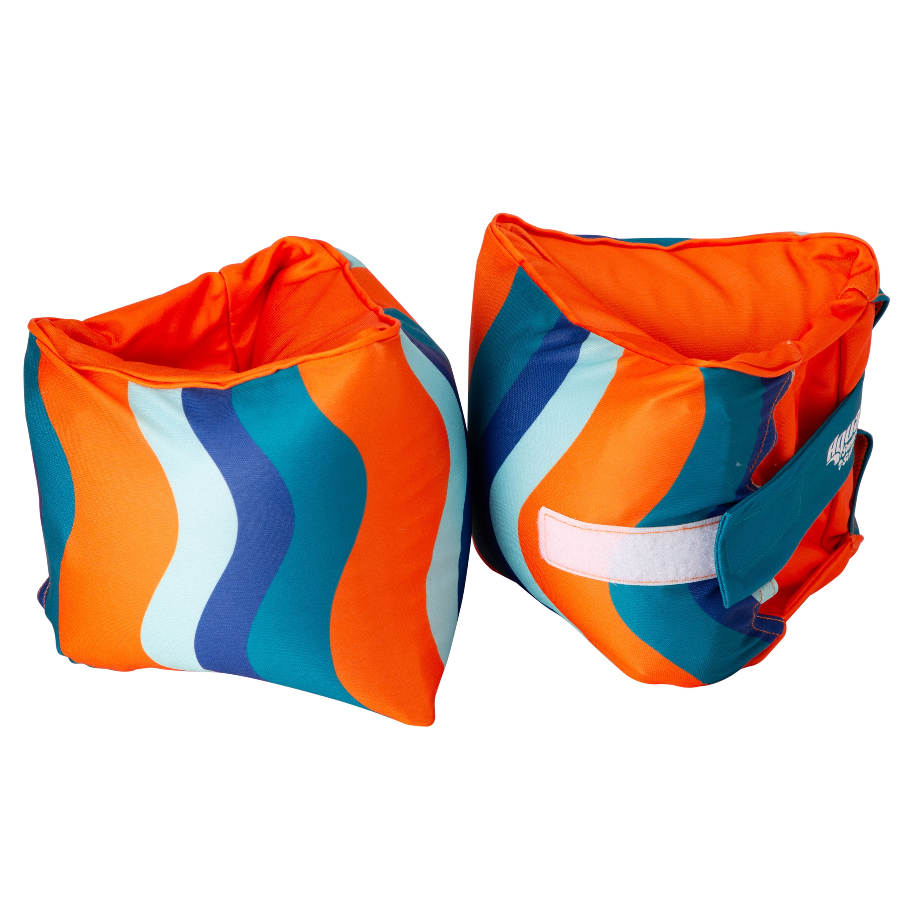 (2 pack) Aqua SwimSchool Adjustable Fabric Arm Pool Floats for Children 50-80 lb, Blue