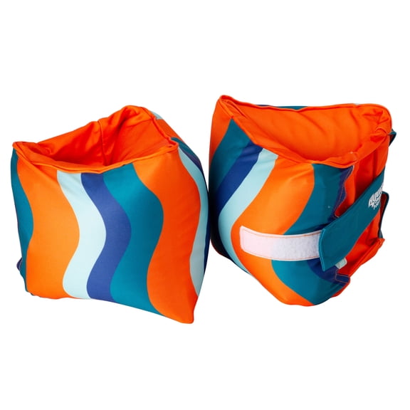 Aqua SwimSchool Adjustable Fabric Arm Pool Floats for Children 50-80 lb, Blue