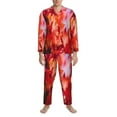 thumbnail image 4 of Kll Autumn Maple Leaves Sleepwear Mens Flannel Pajamas,Long Cotton Pj Set, 4 of 9