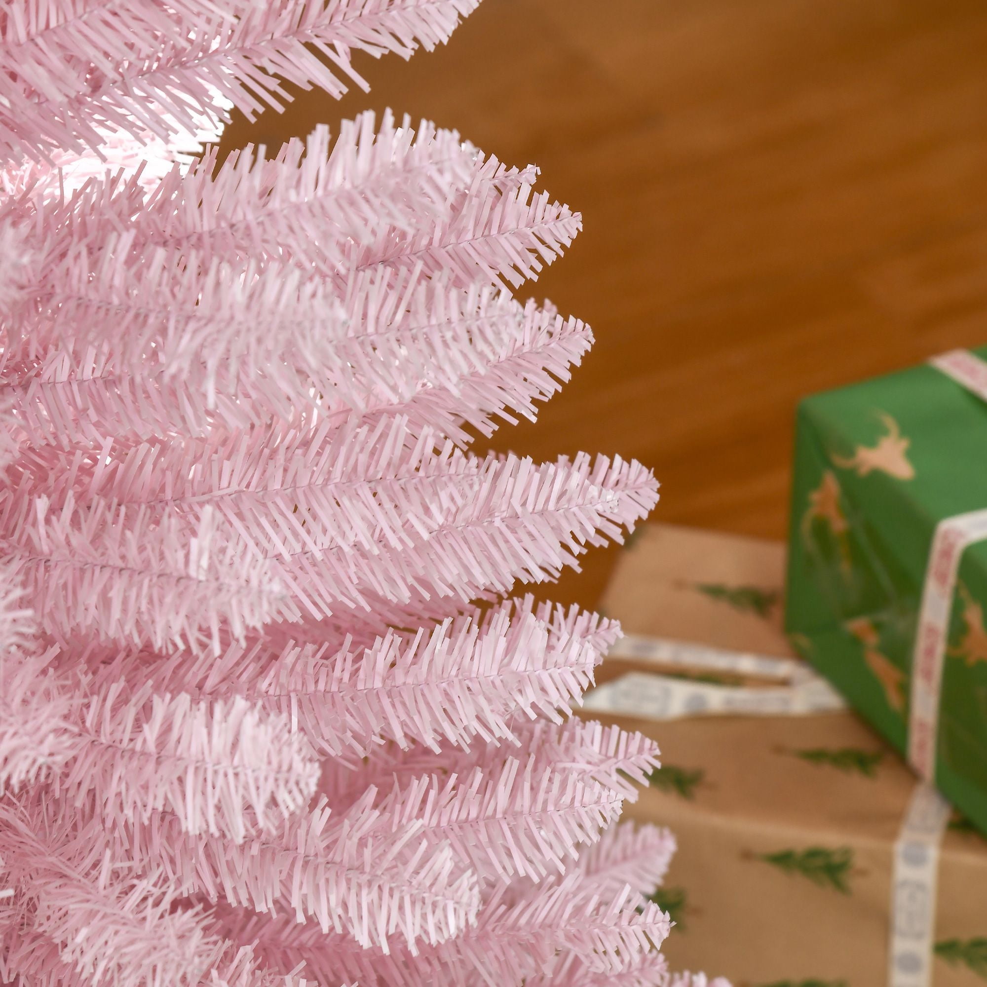 5 ft Artificial Pencil Christmas Tree, Slim Xmas Tree with 294 Realistic Branch Tips and Plastic Stand