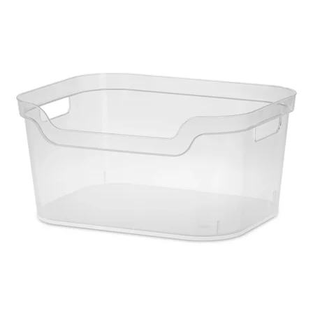 Large Open Plastic Bin, Clear