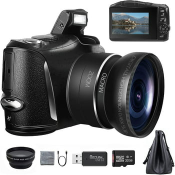 NBD Digital Camera 4K Ultra HD 48MP All-in-One Vlogging Camera with Wide Angle Lens, Digital Zoom 16x and 3" Screen
