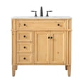 thumbnail image 3 of 36 inch single bathroom vanity in natural wood, 3 of 8
