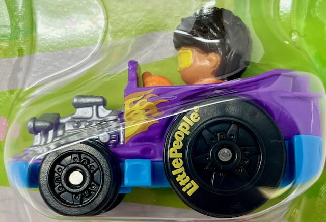 Fisher Price Little People Three Wheelie Vehicles Race Car,  Hot Rod and Blue Race Car 3" Vehicles