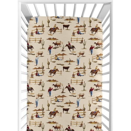 UPC: 0846480085430 | Wild West Jersey Knit Fitted Crib Sheet by Sweet Jojo Designs
