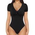 thumbnail image 1 of Xishao Body sexy para mujer con cuello en V profundo y nudo frontal de manga corta Xishao ropa, 1 of 2
