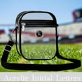 Cryster Clear Crossbody Bag - Stadium Approved Purse With Chenille Initial Patch, Waterproof TPU & Faux Leather