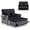 Black, variant on Gymax Rattan Daybed Wicker Loveseat Sofa Set w/ Ottoman & Retractable Side Tray Patio Brown