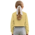 thumbnail image 2 of COEQINE Tween Girls Crop Top Long Sleeve Sweatshirt, Cute Junior Fall Winter Pullover with Dropped Shoulder, Casual Streetwear Top for Age 5-6, Capybara Yellow, 2 of 7