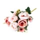 thumbnail image 1 of Ramo de rosas artificiales, ramo de rosas simulado para decoración de fiestas y bodas. Rosa claro, 1 of 9