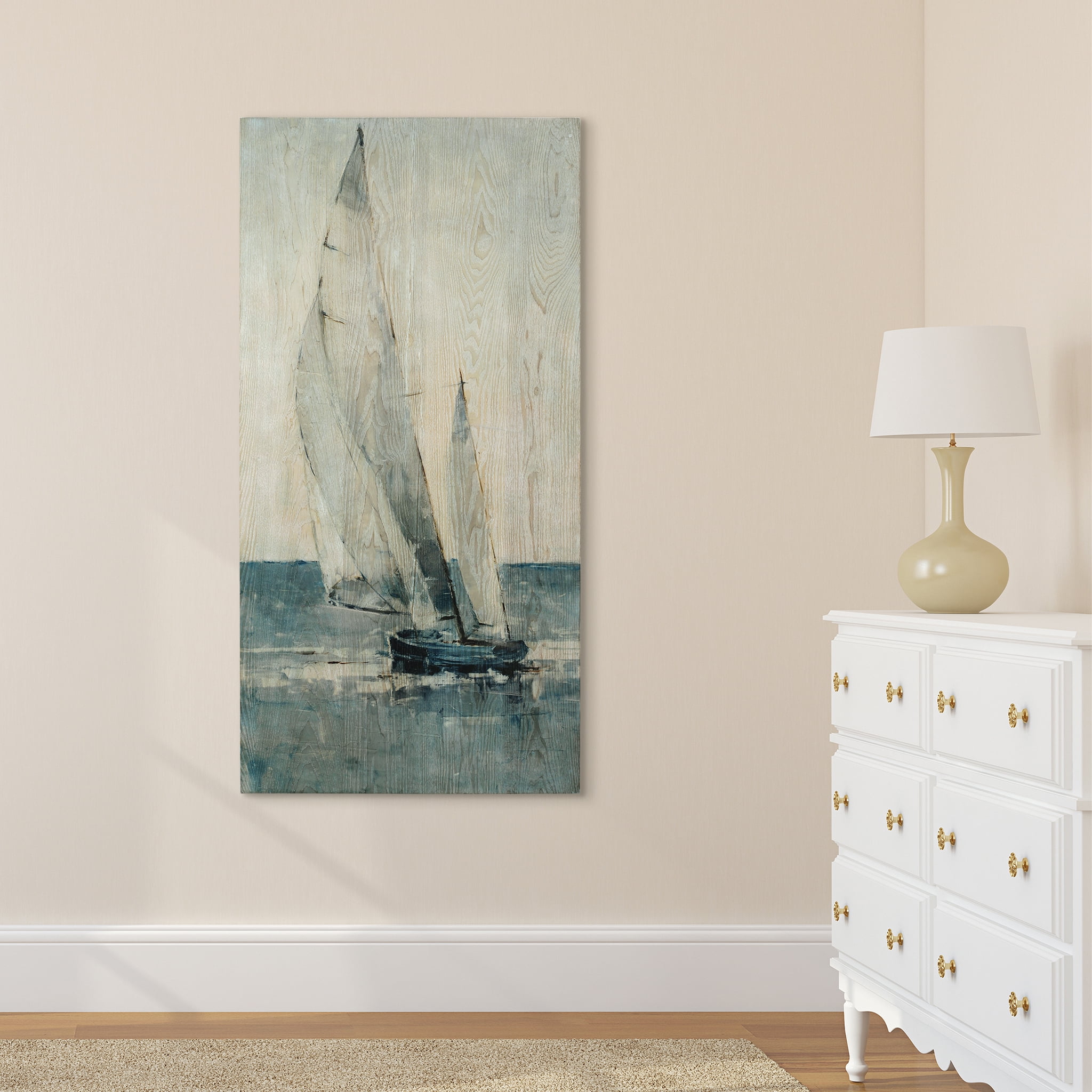 Empire Art Direct Grey Seas I Fine Giclee Printed Directly on Hand Finished Ash Wood Wall Art, 48" x 24", Ready to Hang