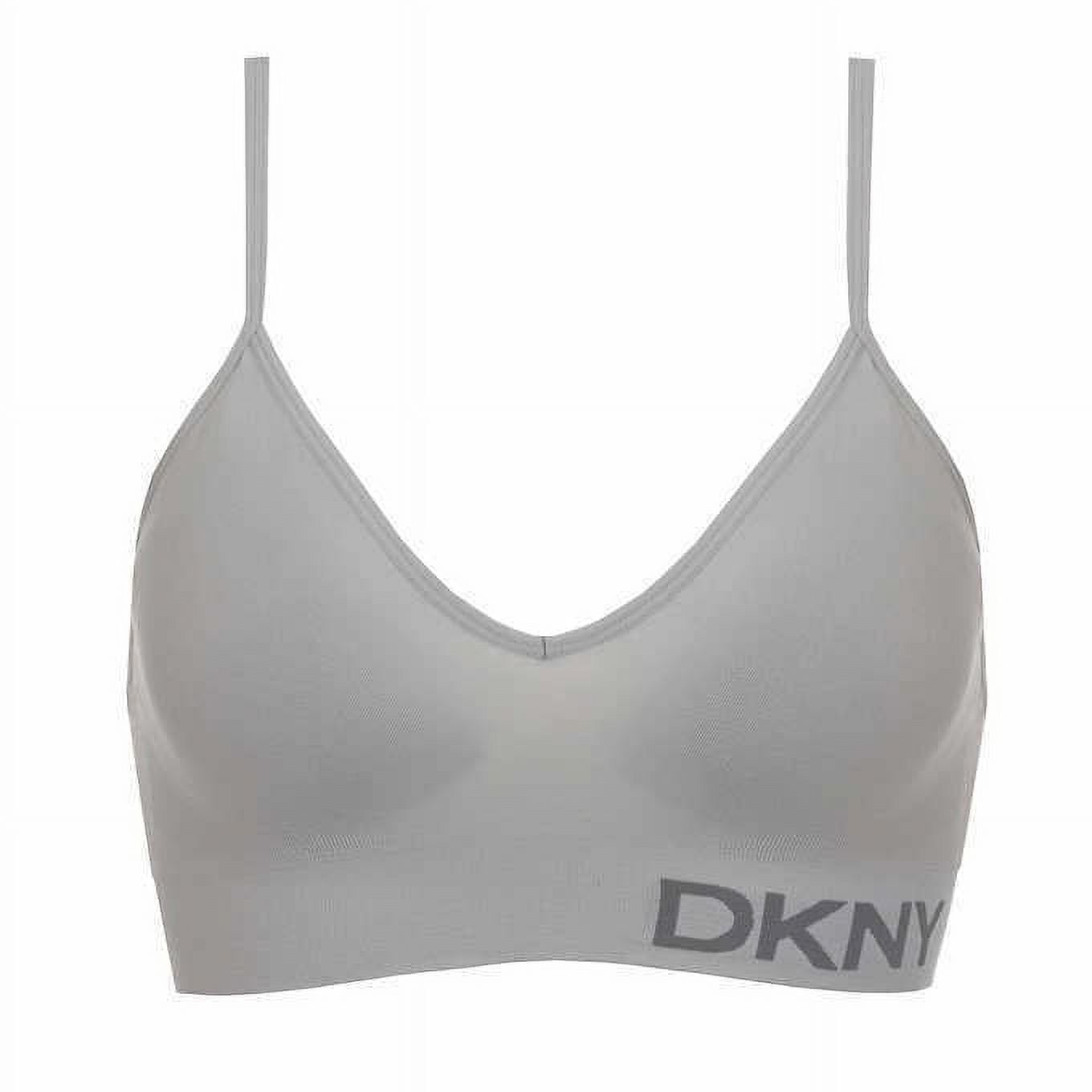 DKNY Seamless Bralette 2-Pack Womens black aluminum-gray Size L