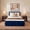 Blue, variant on Ovios Twin Size All-in-One Floor Bed in a Box, 16.7" Upholstered Compressed Foam Mattress with Headboard, No Assembly Required, Blue