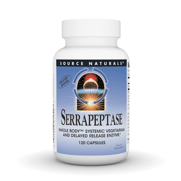 Source Naturals Serrapeptase - Delayed Release Enzyme - 120 Vegetarian Capsules