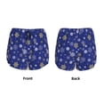 thumbnail image 3 of KLL Golden Snowflakes Royal Blue Pattern Shorts Women,Athletic Shorts High Waisted Running Shorts Pocket Sporty Short Gym Elastic Workout Shorts-Medium, 3 of 7