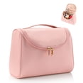 thumbnail image 3 of Wisewang Red Stylish Portable Makeup Bag - Carry Beauty Arsenal Anywhere Storage And Organizing Bag across pattern pink 1Set, 3 of 6