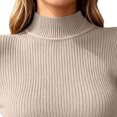 thumbnail image 6 of Sweaters for Women Dqueduo Women's Turtleneck Sweater, Solid Color Slim Pullover Knitwear Top, Winter Base Layer Sweater, 6 of 8
