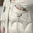 thumbnail image 7 of Fesfesfes Hoodie Coat for Women Hooded Zippers Solid Medium And Long Term Loose Long Sleeve Warm Blouse Coat Jackets, 7 of 7