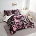thumbnail image 3 of Manfei Eiffel Tower 7-Piece Bedding Comforter Set,Romantic France Paris King Bedding Sets,Pink Leopard Print Bed Sheets For Girls,Luxury Bedroom Decor, 3 of 8