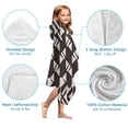 thumbnail image 7 of Black White Geometric Pattern Hooded Bath Towel，50"x30" for Ages 3 To 12 Kids, Quick Dry Lightweight Soft Microfiber Hood Beach Towel Cover Up for Kids, 7 of 7