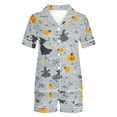 thumbnail image 4 of Hvot&aat Halloween Pajamas Women Sets Silk Satin Ghost Graphic Cute Sleepwear Short Sleeve Shirts and Shorts Sets, 4 of 7