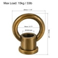 thumbnail image 2 of Uxcell 15kg Load 29x35mm M10 Thread Ring Shape Female Loop Eye Nut Gold Bronze 2 Pack, 2 of 5