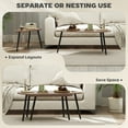 thumbnail image 4 of HOMCOM Ensemble de 2 Tables Basses Gigognes, Tables d'Appoint avec Pattes en Acier, Brun, 4 of 10