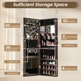 thumbnail image 4 of Giantex 43.5"  Jewelry Mirror Cabinet, Wall/Door Mounted Jewelry Cabinet, Full-Length Mirror Armoire, Brown, 4 of 6