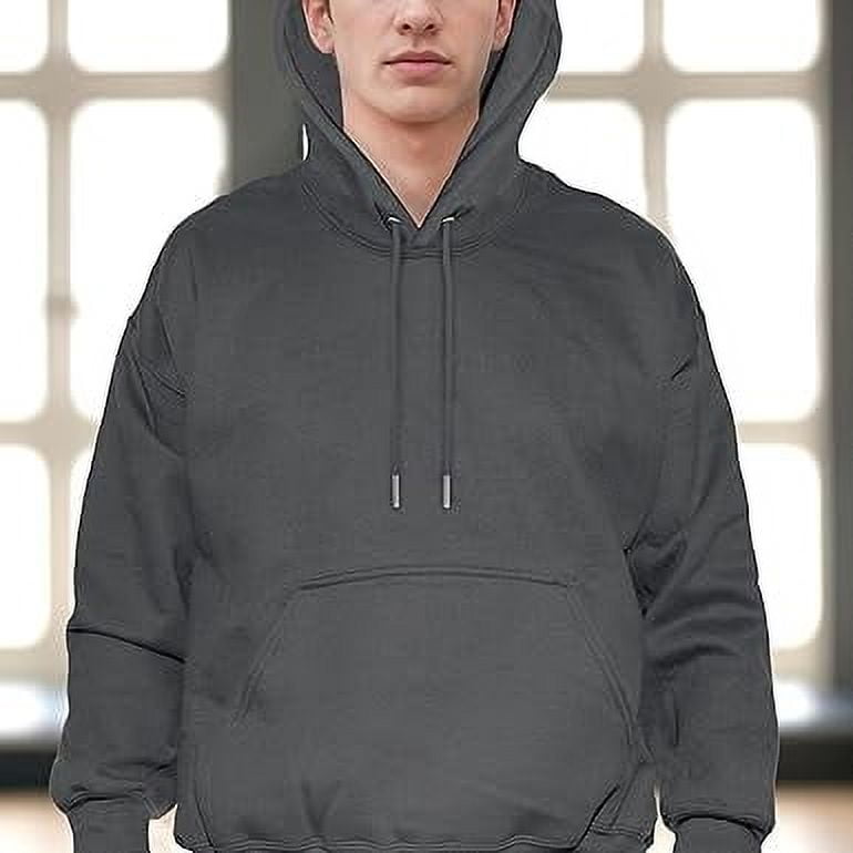 Men's Fleece Hoodie, Soft Breathable Casual Midweight Hooded Pullover Sweatshirt for Men, Large, Gray