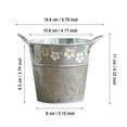 thumbnail image 3 of Flowerpots with Dish Ceramic, Dried Flower Flower Vase Flower Bucket Flower Flower Arrangement Balcony Flower Pot Iron Bucket Retro Old Wrought Iron Hanging Bucket 1Pc, Flower Pots, 3 of 3