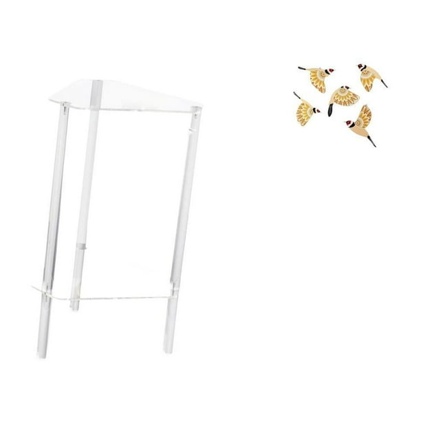 Mesita de noche,Mesa auxiliar de acrílico transparente,mesa auxiliar transparente de 2 niveles,Arte mural de pájaros de madera,Pájaros de madera para decorar la pared,regalos para el