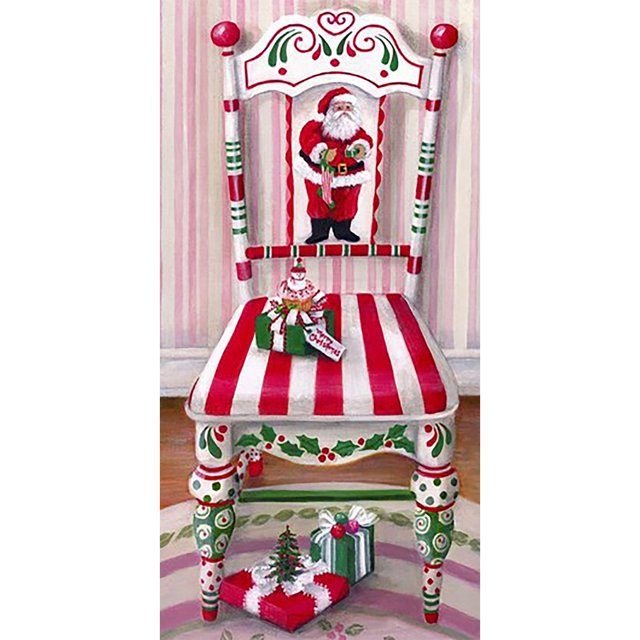 Cuadros Decorativos 5D bricolaje diamante pintura feliz Navidad silla taladro completo Rhinestone mosaico Kit Likrtyny embutido en tela